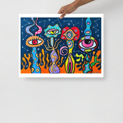 Poster Art Print "Galactic Flowers"