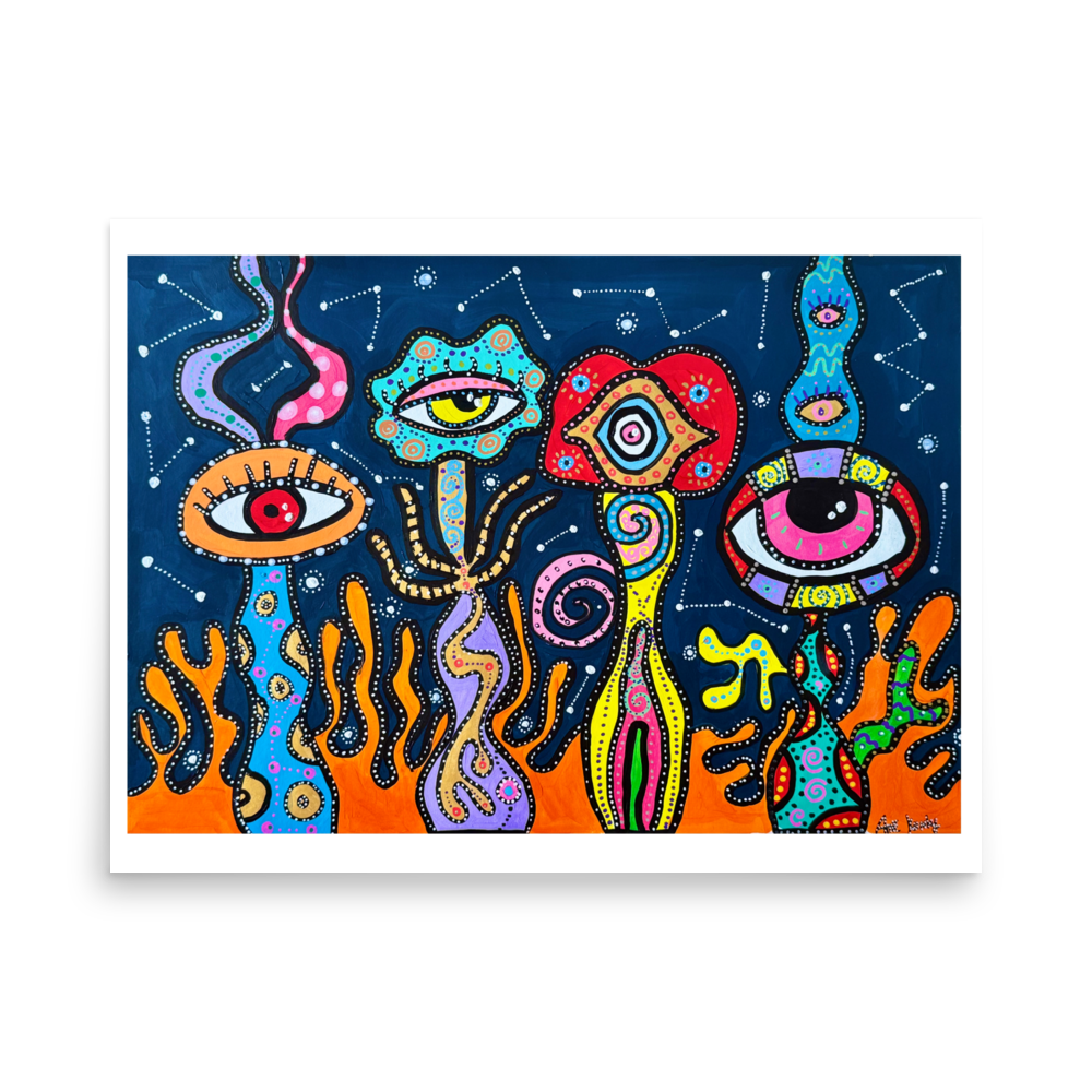 Poster Art Print "Galactic Flowers"