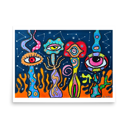 Poster Art Print "Galactic Flowers"