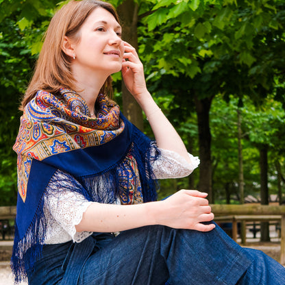 Russian shawl, oriental kaleidoscope design, by Natalia Bélokour