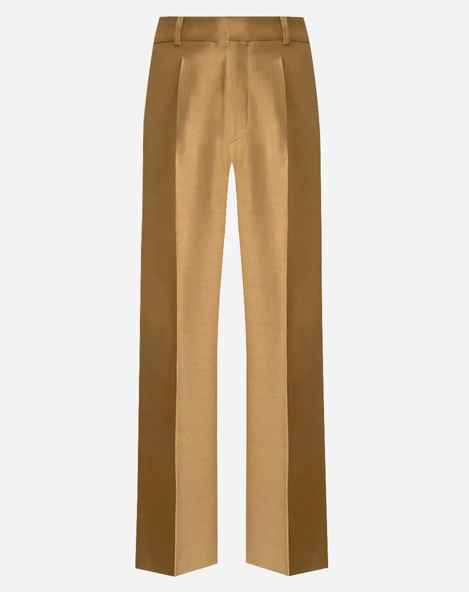 French - Made Thick Cold Wool Pleated High - Waisted Pants - Erverte Paris