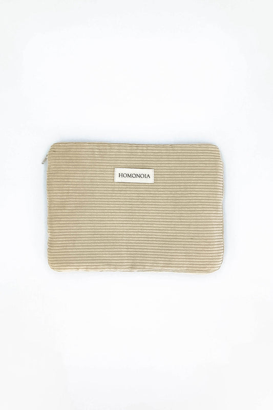 Housse tablette Frida velours cotelé beige