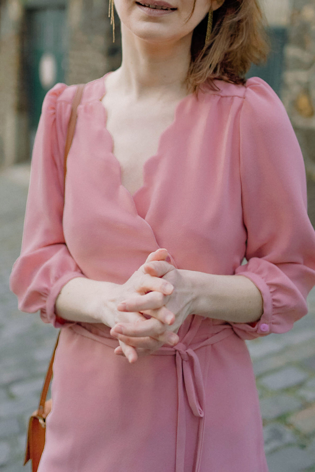 Sofia dress - old pink - upcycled viscose - made in France