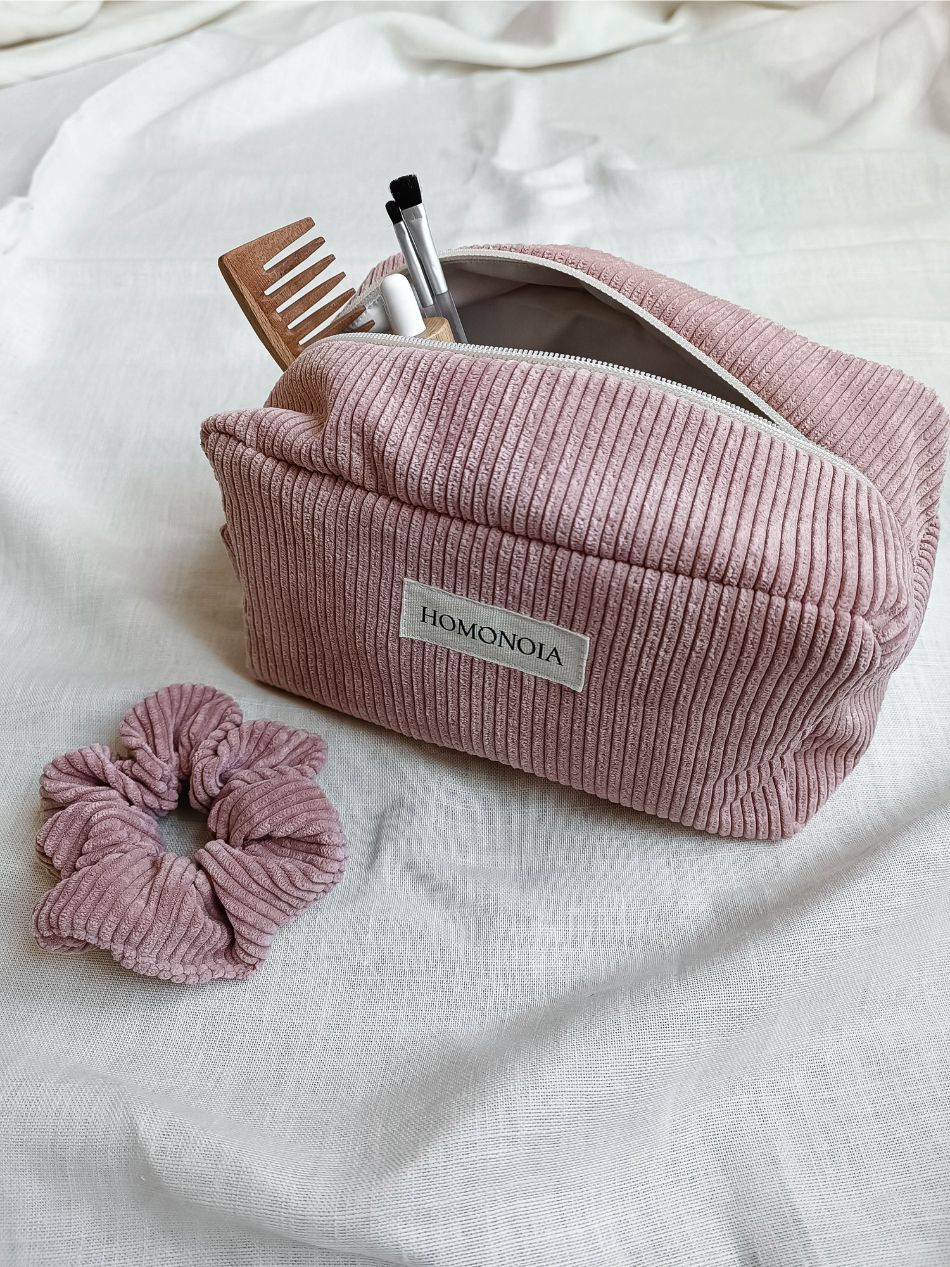 Rosa corduroy pink toiletry bag