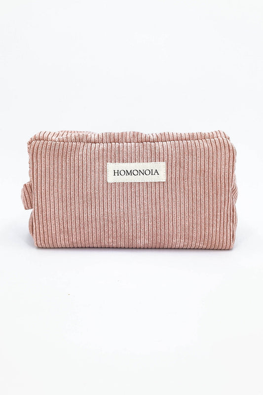 Trousse de toilette Rosa velours côtelé rose