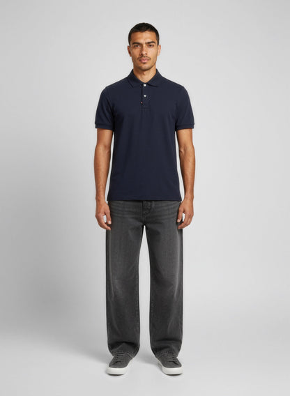 Navy Organic Cotton Polo – Made in France