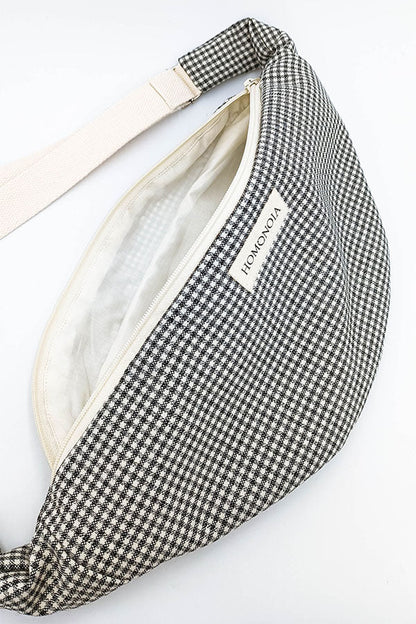 XL black &amp; white gingham banana