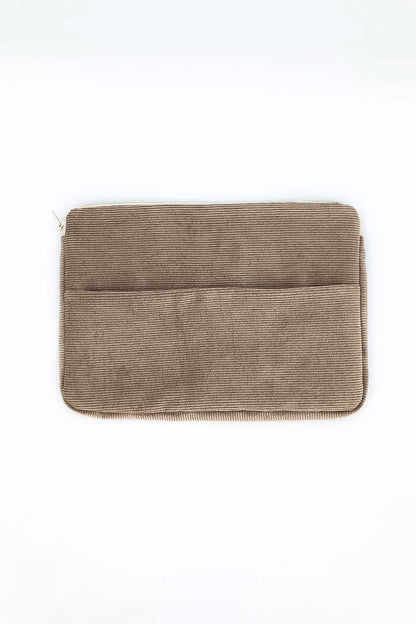 Housse d'ordinateur Marie velours cotelé taupe