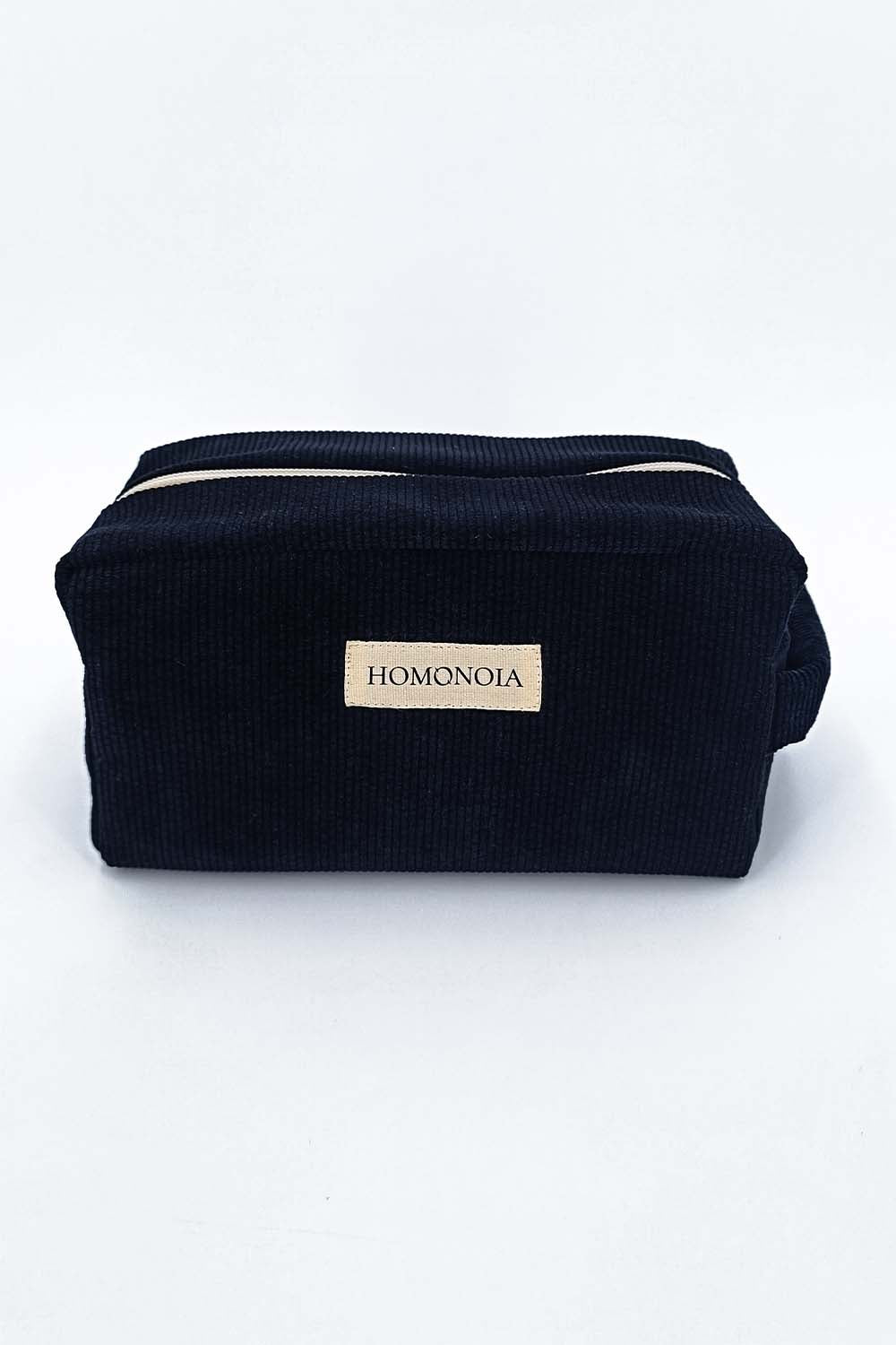 Trousse de toilette velours côtelé noir