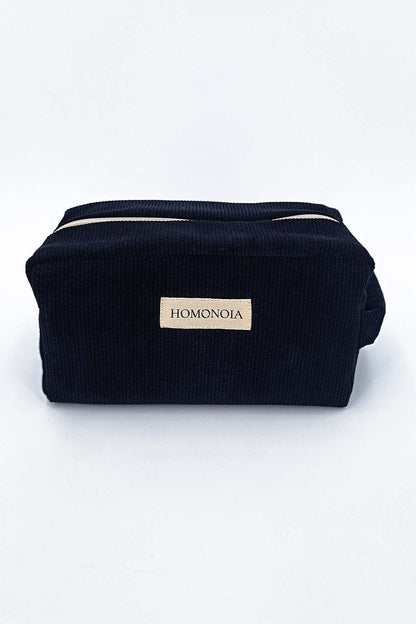 Trousse de toilette velours côtelé noir