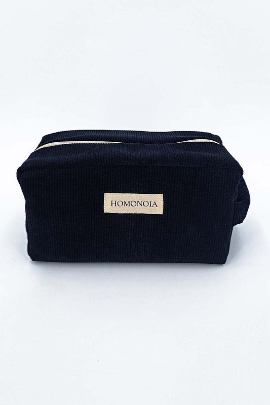 Trousse de toilette velours côtelé noir