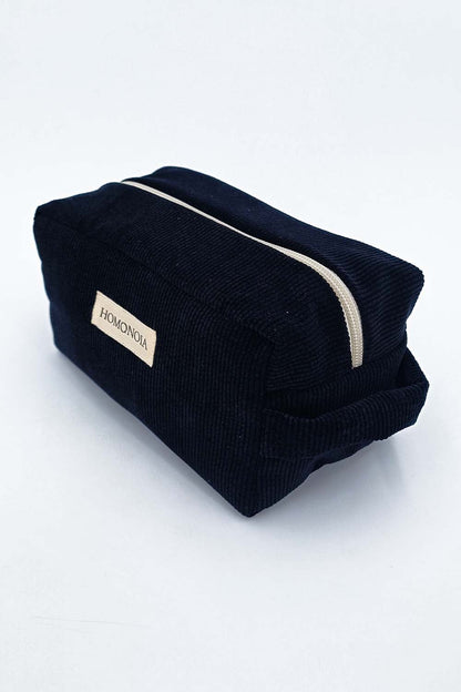 Trousse de toilette velours côtelé noir
