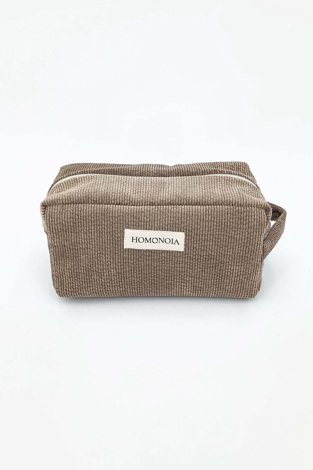 Trousse de toilette Rosa velours côtelé taupe