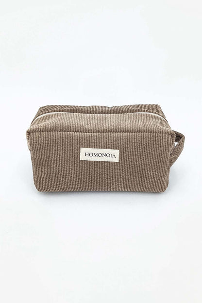 Trousse de toilette Rosa velours côtelé taupe