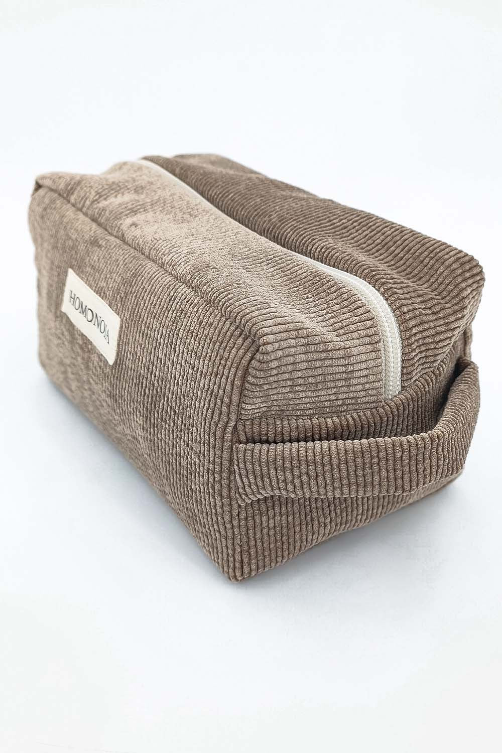 Trousse de toilette Rosa velours côtelé taupe