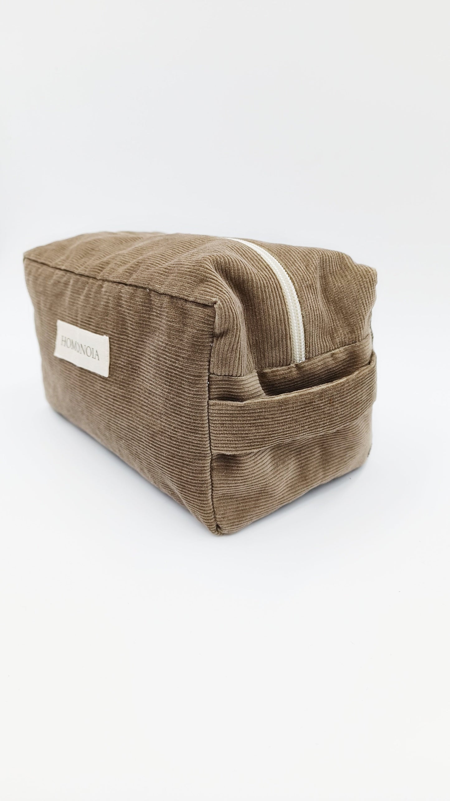 Khaki corduroy toiletry bag