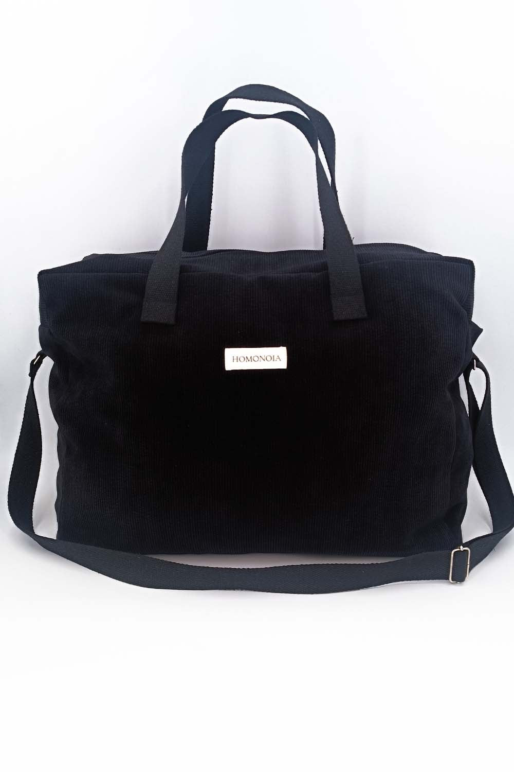 Sac week-end Jeanne velours cotelé noir
