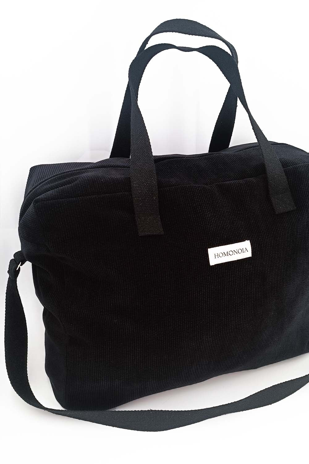 Sac week-end Jeanne velours cotelé noir
