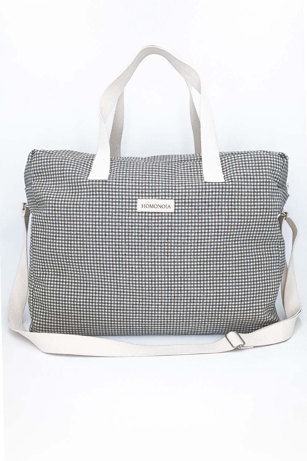 Sac week-end Jeanne vichy noir & blanc