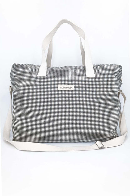 Sac week-end Jeanne vichy noir & blanc