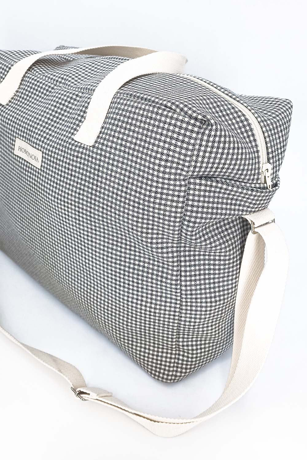 Sac week-end Jeanne vichy noir & blanc