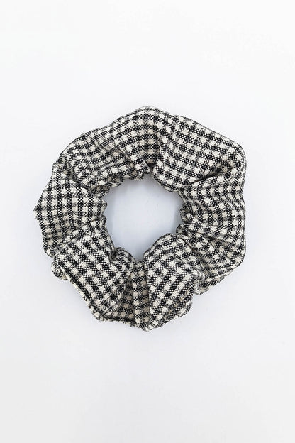 Black and white gingham scrunchie