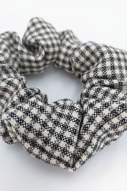 Black and white gingham scrunchie