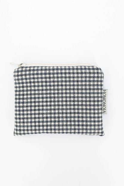 Clara black &amp; white gingham purse