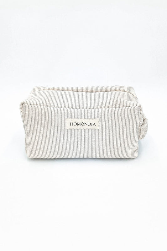 Trousse de toilette Rosa velours côtelé écru