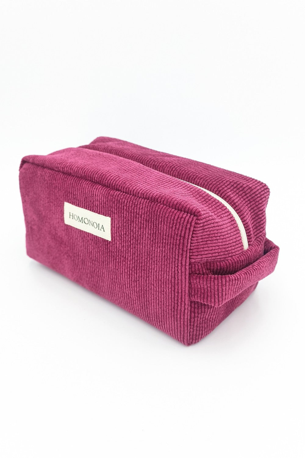 Trousse de toilette velours côtelé rose passion
